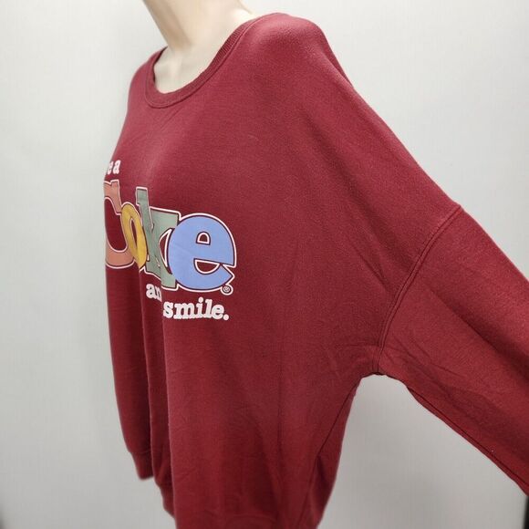 Coca Cola Pullover Sweatshirt Women's Size XL Burgandy Red, Light, Oversized - Picture 4 of 7